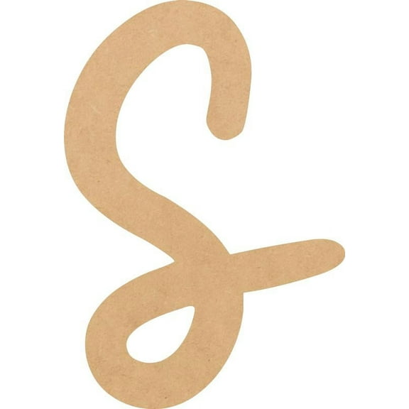 Wooden Letter (S) Unfinished Craft, 15'' Tall Paintable DIY, Script Bright Candy Font