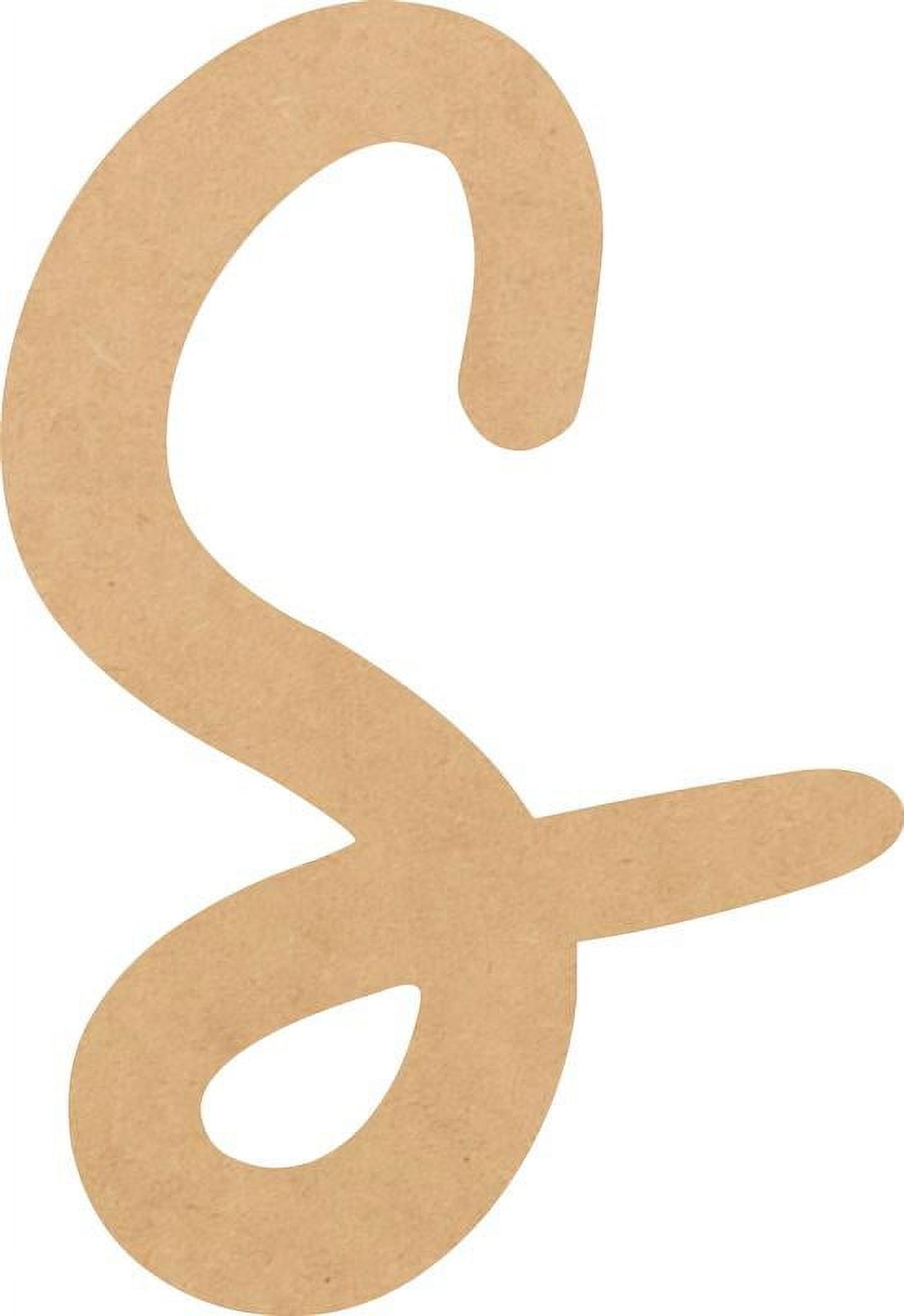 Wooden Letter (S) Unfinished Craft, 15'' Tall Paintable DIY, Script ...