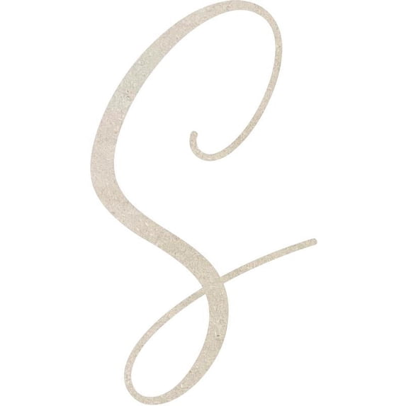 Wooden Letter (S) Unfinished Craft, 4'' Tall Paintable DIY, Script Rebeca Font