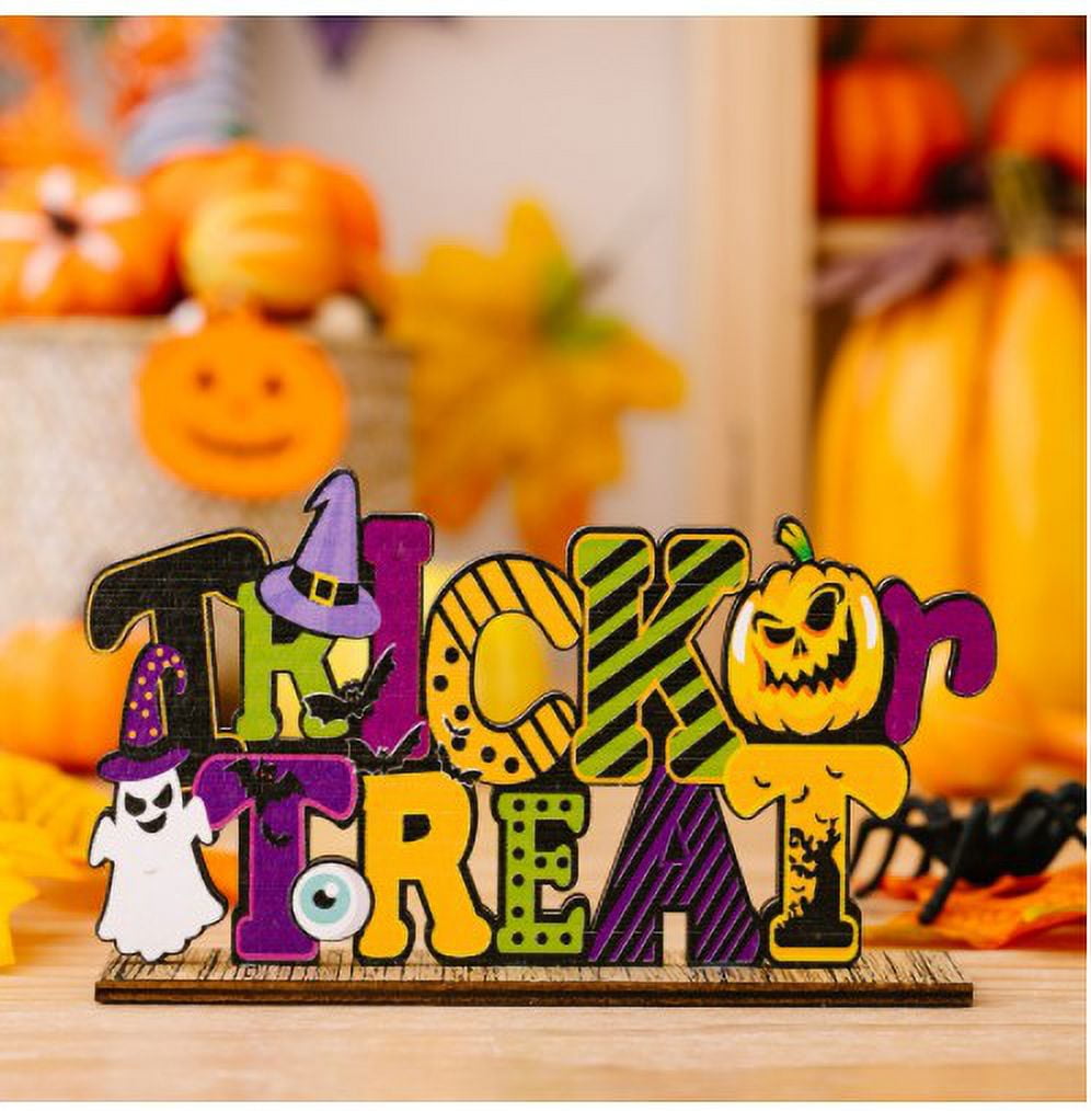 Wooden Letter Sign Halloween Table Decor Table Centerpiece Halloween