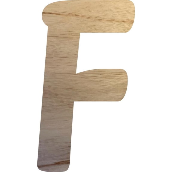 Wooden Letter Small F, Unfinished 6'' Tall Craft Alphabet Wood Letter