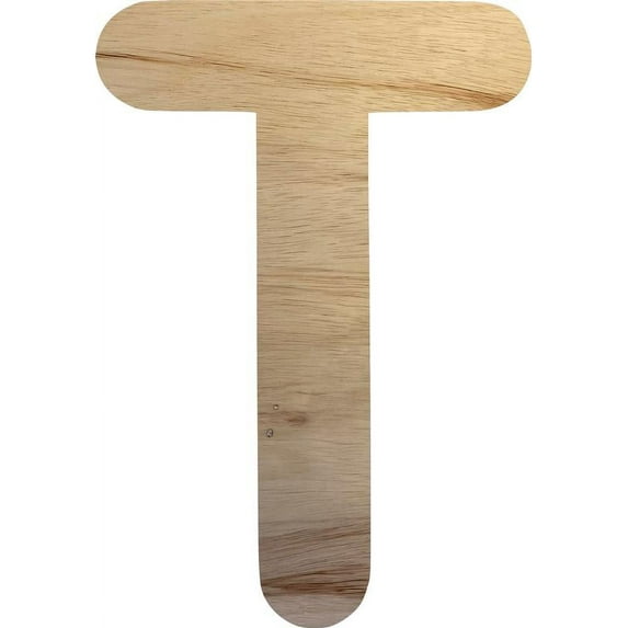 Wooden Letter T, Blank Craft Paintable 4'' Wall Hanging Wood Alphabet Letter, Shadow Beamer