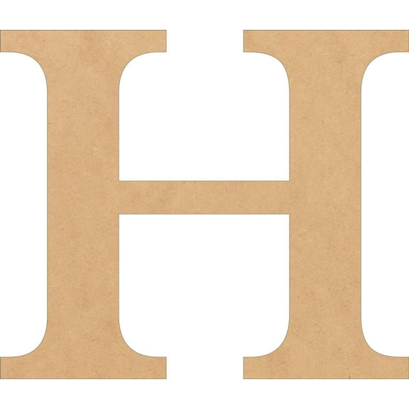 Wooden Letter Times, Unfinished 16'' Tall Alphabet H, Blank Wall Craft