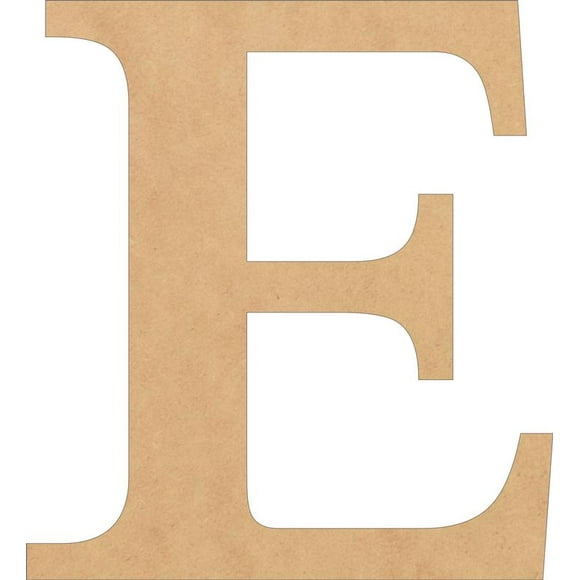 Wooden Letter Times, Unfinished 8'' Tall Alphabet E, Blank Wall Craft