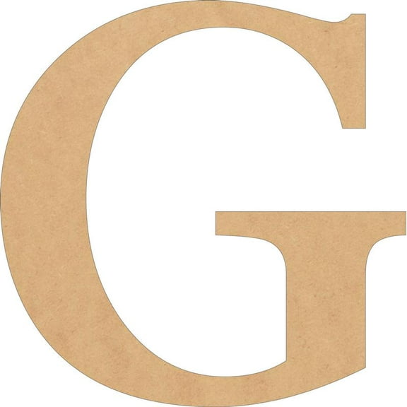 Wooden Letter Times, Unfinished 8'' Tall Alphabet G, Blank Wall Craft