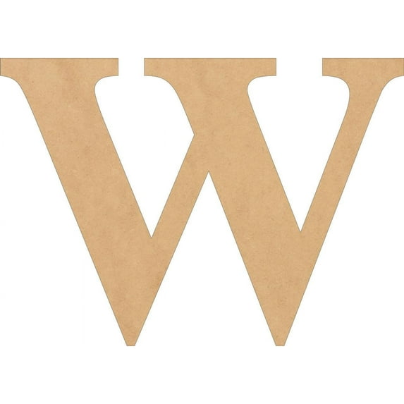 Wooden Letter Times, Unfinished 8'' Tall Alphabet W, Blank Wall Craft