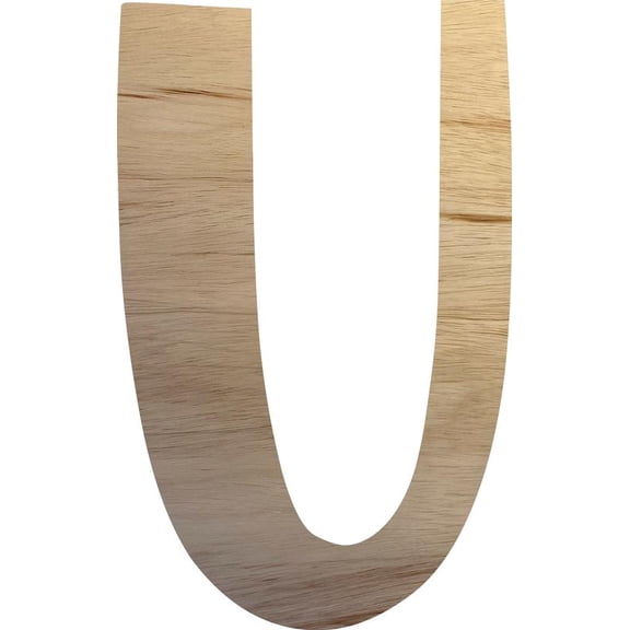 Wooden Letter (U) Unfinished Craft, 20'' Tall Alphabet Wood Letter DIY, Paintbale Icebold Font