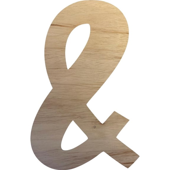 Wooden Letter (&) Unfinished Craft, 3'' Tall Alphabet Wood Letter DIY, Paintbale Icebold Font