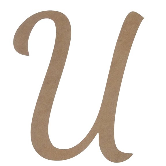 Wooden Letter Unfinished, DancingScript Font, Craft Cutout