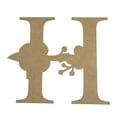 thumbnail image 1 of Wooden Letter Unfinished, Floral Times Font, Craft Cutout, 1 of 2