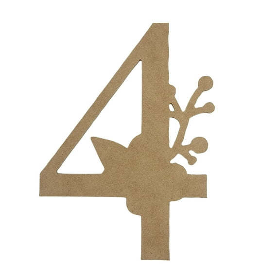 Wooden Letter Unfinished, Floral Times Font, Craft Cutout