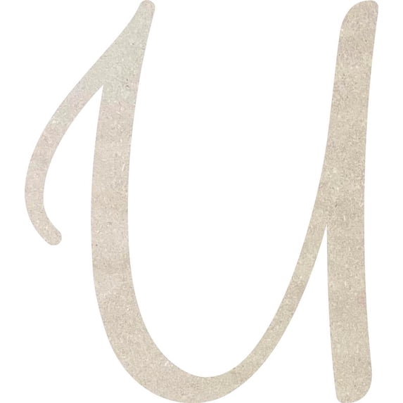 Wooden Letter Unfinished MDF U, Paintable 8'' Tall Small Wood Letter Love Is In The Air
