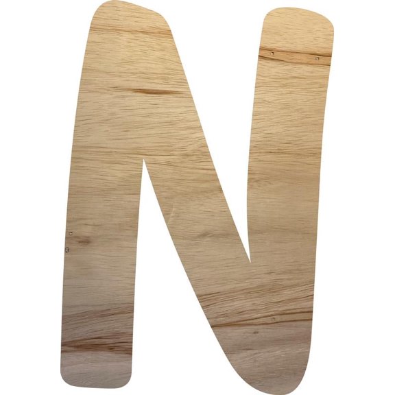 Wooden Letter Unpainted N, Wood Craft 8'' Tall Alphabet A-Z Letter