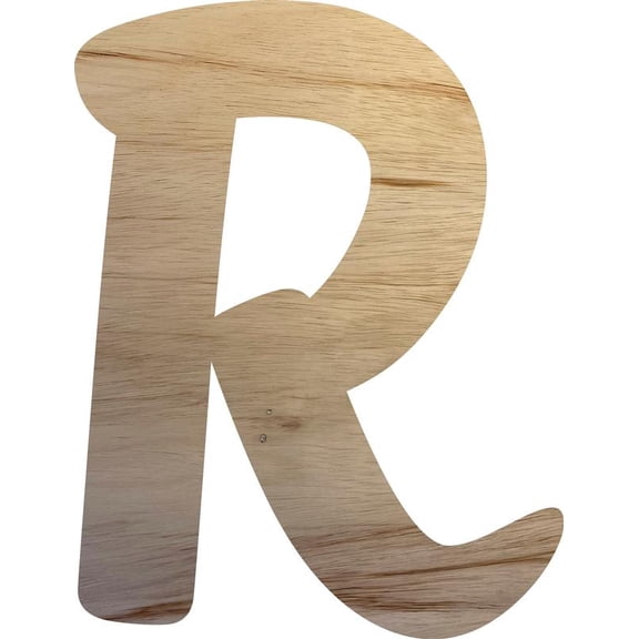 Wooden Letter Unpainted R, Wood Craft 8'' Tall Alphabet A-Z Letter