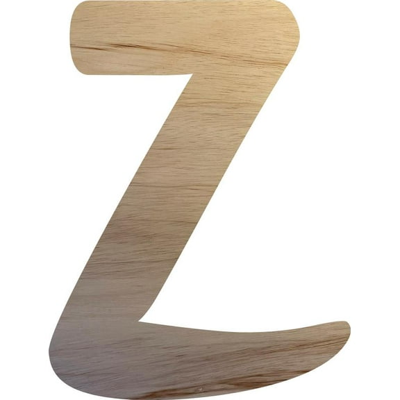 Wooden Letter Unpainted Z, Wood Craft 8'' Tall Alphabet A-Z Letter