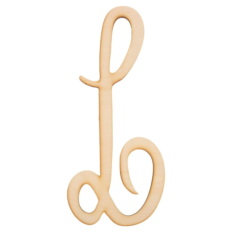 Wooden Letter Wall Decor Cursive Wooden Unfinished Letter Large Wood Alphabet, Size: 30x13cm