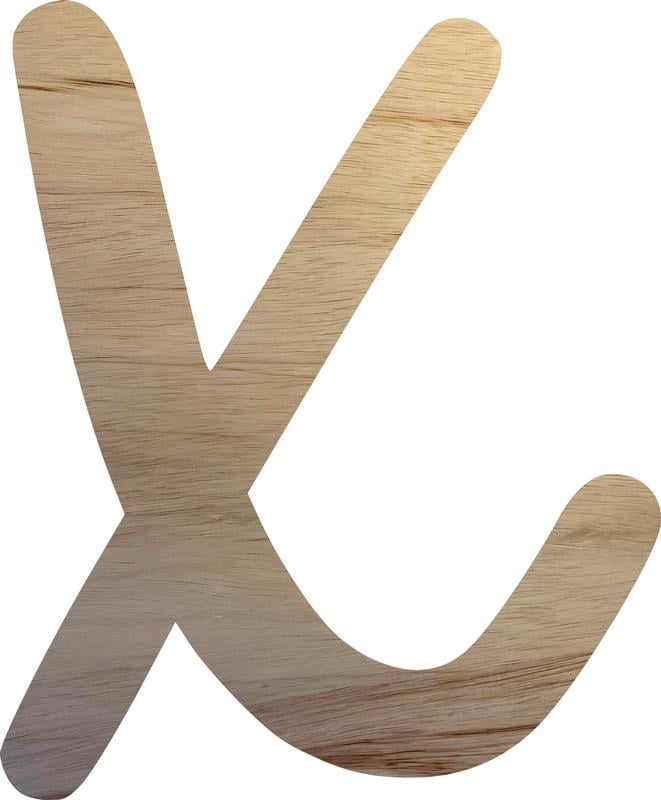 Wooden Letter X Craft Project, 5'' Tall Small Unfinished Wood Alphabet