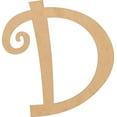 thumbnail image 1 of Wooden Letters Cheap, Unfinished 14'' Tall Curlz D, Alphabet Small MDF Shape, 1 of 5