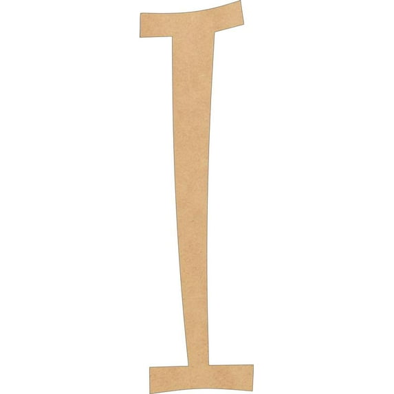 Wooden Letters Cheap, Unfinished 14'' Tall Curlz I, Alphabet Small MDF Shape