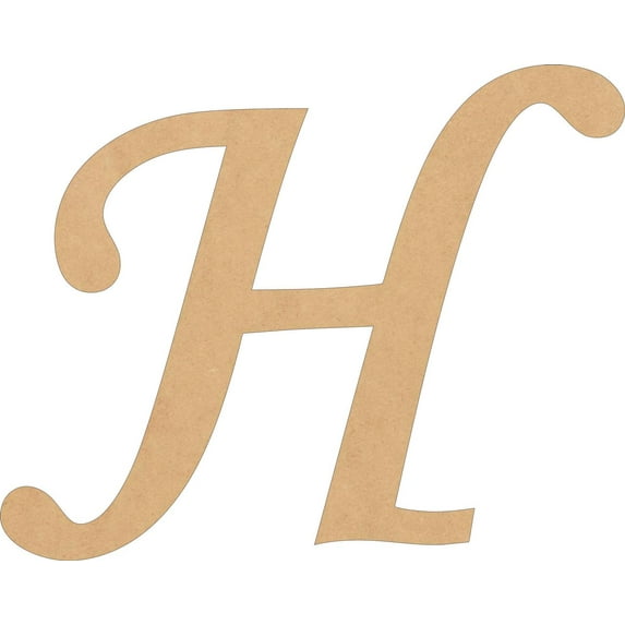 Wooden Letters Cheap, Unfinished 14'' Tall Monotype H, MDF Wood