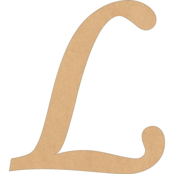 Wooden Letters Cheap, Unfinished 14'' Tall Monotype L, MDF Wood