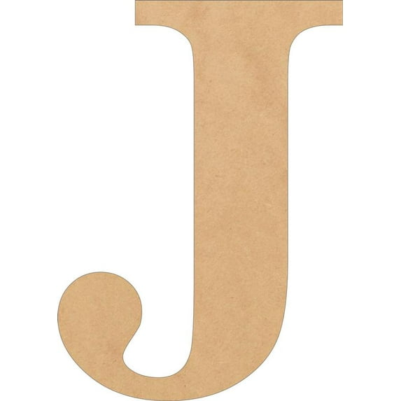 Wooden Letters Craft, Unfinished 14'' Tall Times J, Alphabet Small MDF Shape