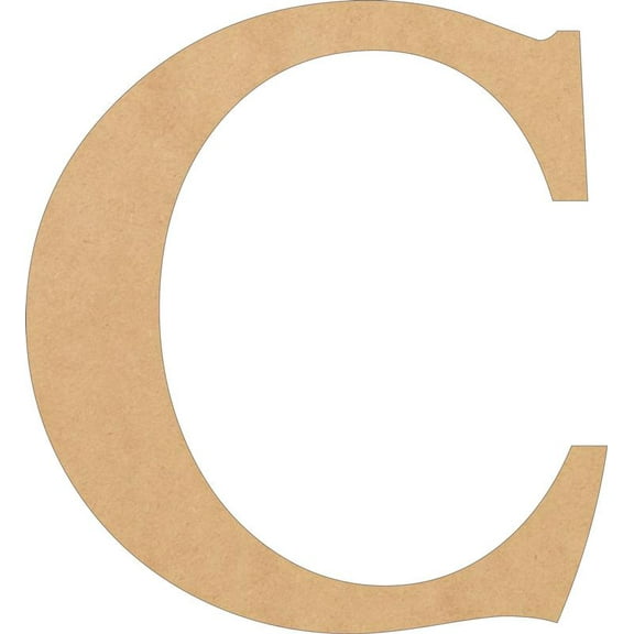 Wooden Letters Craft, Unfinished 4'' Tall Times C, Alphabet Small MDF Shape
