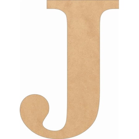 Wooden Letters Craft, Unfinished 4'' Tall Times J, Alphabet Small MDF Shape
