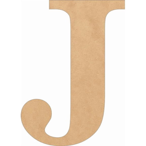 Wooden Letters Craft, Unfinished 4'' Tall Times J, Alphabet Small MDF Shape