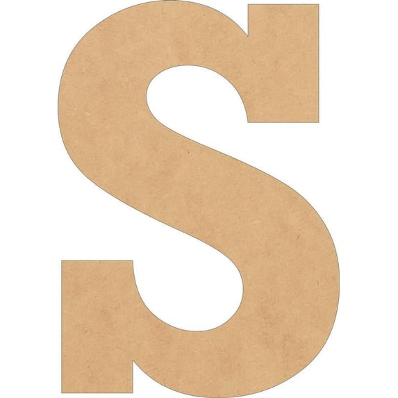 Wooden Letters Paintable, Unfinished 14'' Rockwell S, Alphabet DIY Kids