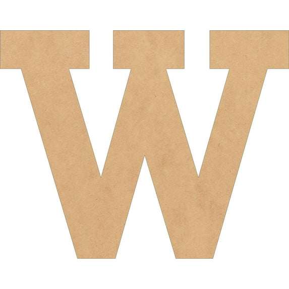 Wooden Letters Paintable, Unfinished 14'' Rockwell W, Alphabet DIY Kids