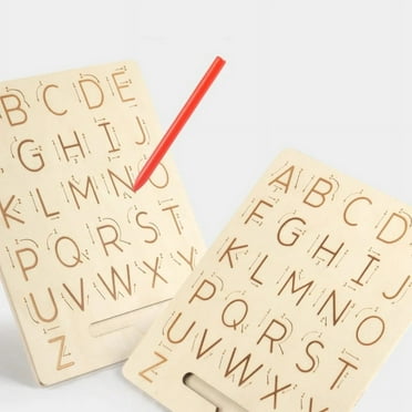 Double-sided Wooden Alphabet Tracing Board, Learn To Write For Toddlers