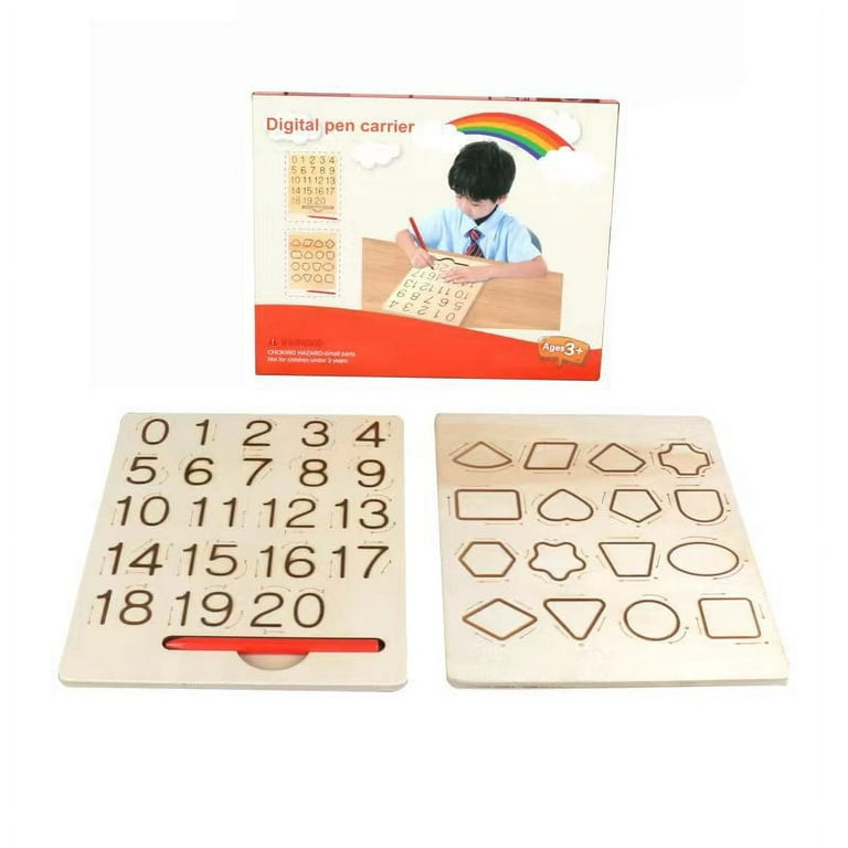 Wooden Letters Practicing Board, Double-Sided Alphabet Tracing