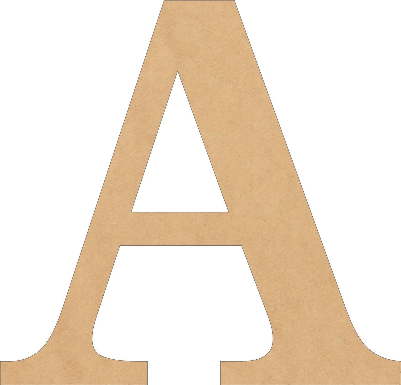 Wooden Letters, Unfinished 2'' Tall Alphabet A, Wooden Craft Letter
