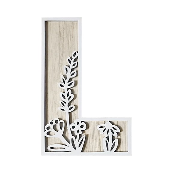 Wooden Letters for Wall Decor, 26 Piece Paintable Alphabet with Floral Designs for DIY Crafts, Custom Name Signs for Room, Wedding Home Decoration, Rustic Wood Wall Art and Personalized Gift Ideas
