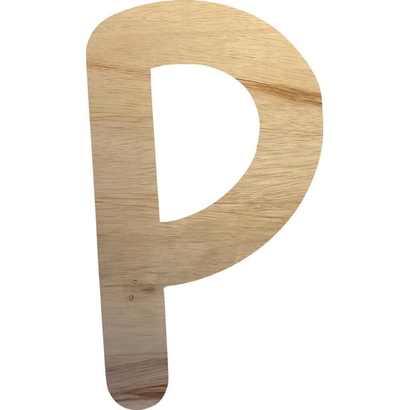 Wooden Letters for Wall, Blank Craft 4'' Alphabet P, Bold Letter Breakbone Font