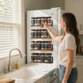 thumbnail image 1 of Wooden Lid Magnetic Spice Rack with 24 Jars, 216 Labels, Steel Funnel for Kitchen Storage, 1 of 6