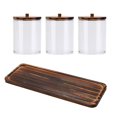 thumbnail image 1 of Wooden Lid Transparent Bathroom Organizers For Makeup Remover Pads Storage Cosmetic Accessories Container, 1 of 12