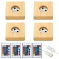 thumbnail image 1 of Wooden Light Stand Base LED Lights Display Base with Remote Control for Tower 3D Laser Crystal Glass (4 Pieces), 1 of 7