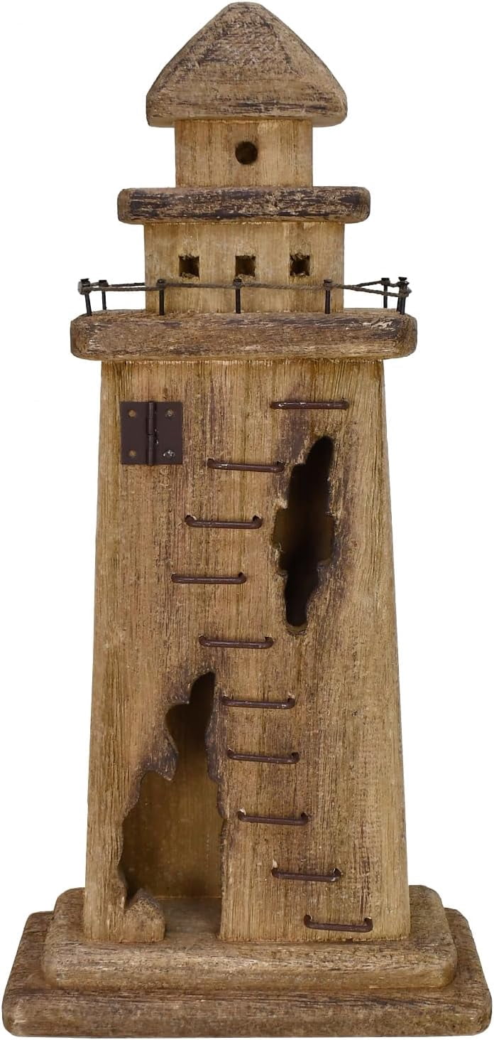 Wooden Lighthouse Beach Themed Decor for Home, 17.7