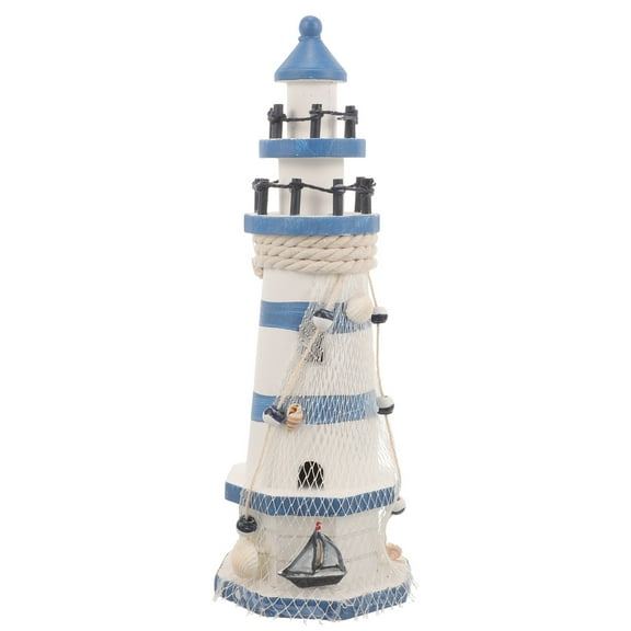 Wooden Lighthouse Nautical Figurine Home Decor 30CM