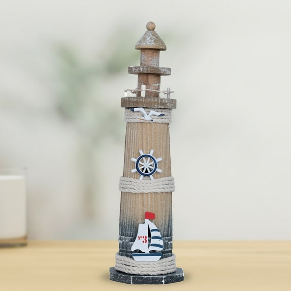Wooden Lighthouse Statue, Miniature Lighthouse Model, Nautical Decor, Decorative Statue, Marine Decor, Home Decoration, Wood Decor, Tabletop Decor, Unique Gift for Travelers and Seafarers