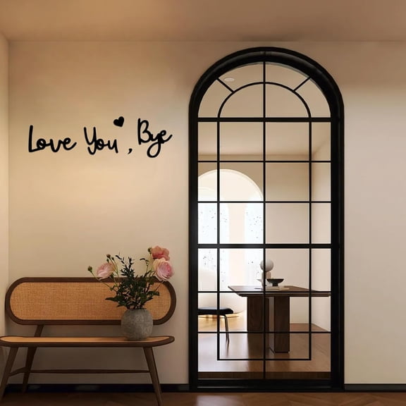 Wooden Love You Bye Sign Home Decor - Boho Farmhouse Wall Art Decor for Stylish Living Room, Hallway Entryway, Wall Decor Door Sign Gift for Your Family Lovers