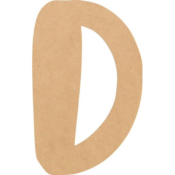 Wooden MDF Letter D Craft, Paintable 18'' Tall Paintable, DIY Bright Orchid
