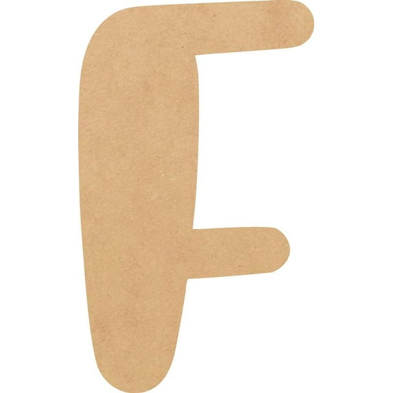 Wooden MDF Letter F Craft, Paintable 20'' Tall Paintable, DIY Bright Orchid