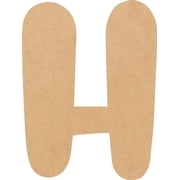 Wooden MDF Letter H Craft, Paintable 18 Tall Paintable, DIY Bright Orchid
