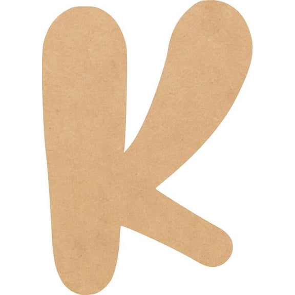 Wooden MDF Letter K Craft, Paintable 22'' Tall Paintable, DIY Bright Orchid