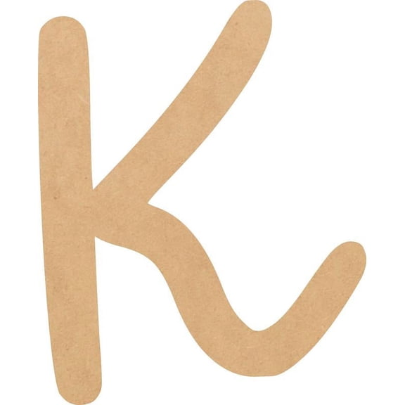 Wooden MDF Letter (K) Unfinished Craft, 8'' Tall Paintable DIY, Script Bright Candy Font