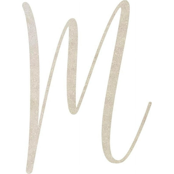 Wooden MDF Letter (M) Unfinished Craft, 8'' Tall Paintable DIY, Script Rebeca Font