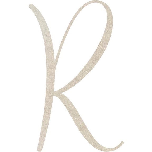 Wooden MDF Letter (R) Unfinished Craft, 8'' Tall Paintable DIY, Script Rebeca Font